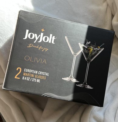 JoyJolt Olivia Crystal Martini Glasses - Premium Glassware Set Made in  Europe - 9.2 oz Tall Martini …See more JoyJolt Olivia Crystal Martini  Glasses 