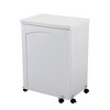 DOMETOUR Folding Sewing Craft Cart&Sewing Cabinet Miscellaneous Sewing Kit Art Desk with Storage Shelves and Lockable Casters, White - 2 of 4