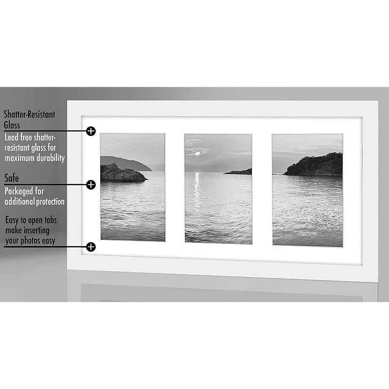 Americanflat Collage Picture Frame with tempered shatter-resistant glass - Available in a variety of Sizes and Colors, 4 of 5