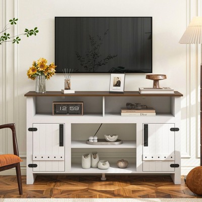 NicBex TV Stand Modern Fireplace TV Stand Entertainment Center Media Console with Large Storage Cabinet for Living Room