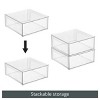 mDesign Plastic Stacking Closet Storage Organizer Bin with Drawer, 2 Pack, Clear - 4 of 4