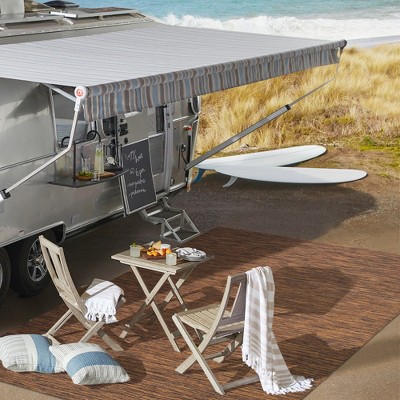 Ethan Easy-Care Brown Synthetic 4' x 6' Flatweave Area Rug