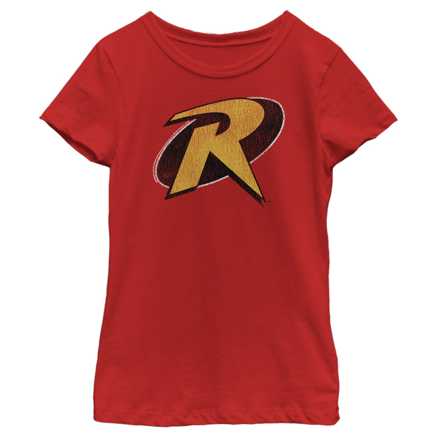 Футболка DC Comics Batman Distressed Robin Logo T-Shirt - Red для девочек, цвет: Красный — фото 1