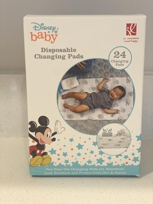  Disney Baby by J.L. Childress Disposable Changing Pads, 24 Pack  - Absorbent and Leak-Resistant for Safe Baby Diaper Changing, 26x18 Inch :  Baby