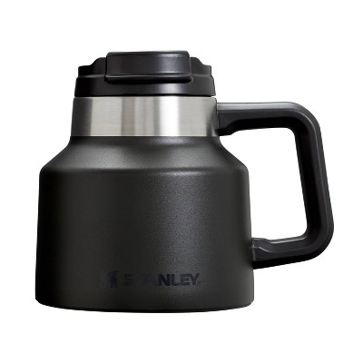 Stanley 20 oz Tough-To-Tip Admiral's Mug Black: Stainless Steel, Dishwasher-Safe, Hot/Cold Beverages, Tumbler