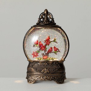 12"H Sullivans Christmas Cardinal Scene LED Lantern, Multicolor, Indoor Christmas Decor - 1 of 4