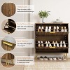 Fluted Shoe Cabinet, Narrow Shoe Storage Cabinet with 2 Flip Drawers and Open Shelf, Storage Organizer for Foyer, Hallway, Front Door - 2 of 3