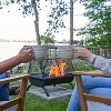 Sunnydaze Outdoor Camping or Backyard Rectangular Northland Fire Pit with Cooking Grill Grate, Spark Screen, Log Poker, and Fire Pit Cover - 36" - 4 of 4
