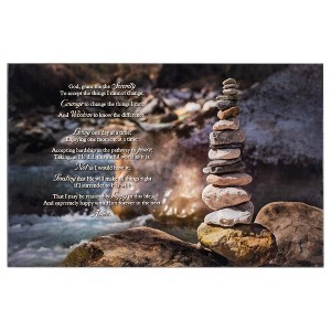 Serenity, Courage, Wisdom Prayer Rock Tower Flowing River Wood Wall Sign Plaque - 1 of 3