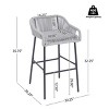 Outdoor Rope Bar Stools Set of 2,UV Resistant Bar Stools with Metal Frame for Patio or Garden,Modern Bar Stools for Alfresco Dining-Koiai - 4 of 4