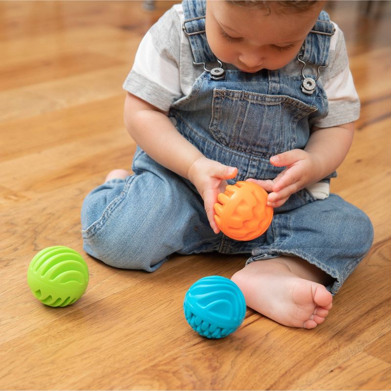 Fat Brain Toys Baby and Toddler Learning Sensory Rollers - Set of 3 Spheres, 5 of 9