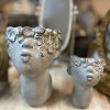 Slickblue Cute Pouting Girl Planter, Concrete Succulent Pot, 2 Design Options, Indoor Decorative Accent, 6"-6.5"W - 3 of 3
