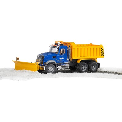 bruder mack granite dump truck with snow plow blade