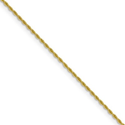 Black Bow Jewelry 1.2mm 10k Yellow Gold Diamond Cut Loose Rope Chain Necklace