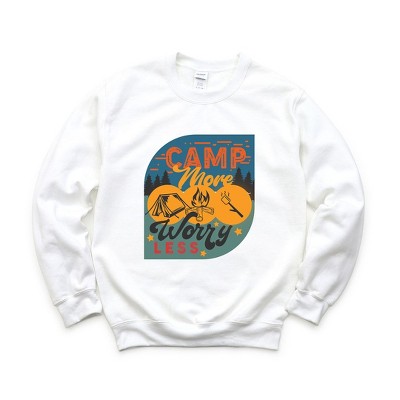 Simply Sage Market Women's Graphic Sweatshirt Camp More Worry Less Badge