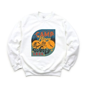 Simply Sage Market Women's Graphic Sweatshirt Camp More Worry Less Badge - 1 of 4