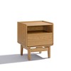 LuxenHome Summer Oak Engineered Wood Nightstand and End Table with Storage Brown - 4 of 4