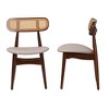 Baxton Studio 2pc Tarana Fabric and Wood Dining Chairs: Mid-Century, Rattan Detail, Foam Padded - 4 of 4
