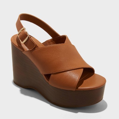 Women's Naomi Wood Wedge Heels with Memory Foam Insole - Universal Thread™