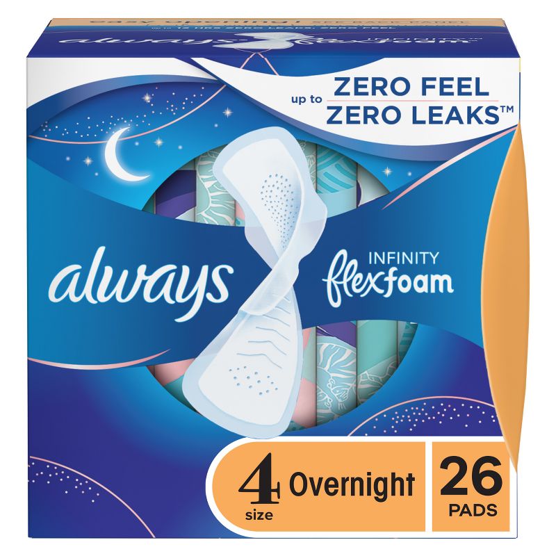 Always Infinity Overnight Sanitary Pads with Wings, 1 of 10