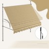 VisioGear Retractable Awning, 118'' Non-Screw Outdoor Sun Shade Shelter with Support Pole Stand for Backyard, Beige, 118.1"*47.2"*118.1" - 4 of 4