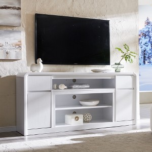 70" Modern TV Stand, Entertainment Center for TVs Up to 80", Wood Media Console with 2 Drawers & 2 Doors & 3 Open Shelves - 1 of 4