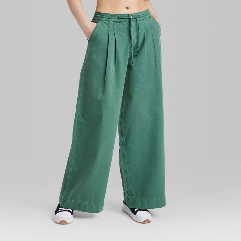 Women's Super-High Rise Soft Wide Leg Jeans - Wild Fable™ Green, 3 of 5