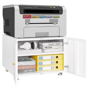 Printer Stand with Storage, Mobile Metal File Cabinet for Home Office Organization - 1 of 4