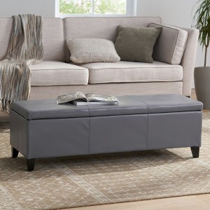 CAVINAS  Storage Ottoman Bench for Bedroom,51.25" Storage Bench with Soft-Close Lid,Rectangle Ottoman for Living Room,Entryway - 1 of 4