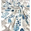 Coastal Ocean Beach Throw Blanket: Soft Plush Velvet Fleece with Seashells, Blue Grey on White. 50" X 70" Inches - 3 of 4