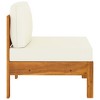 vidaXL Middle Sofa with Cream White Cushions Solid Acacia Wood - 3 of 4