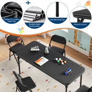 5-Piece Kids Folding Table and Chairs Set for Boys Girls, Activity Table and Chairs Set for Dining Room, Daycare, Classrooms - 1 of 4