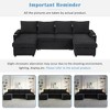Whisen 109.5" Convertible Sofa Bed, Modern U-Shaped Sofa, Upholstered Couch with Storage Boxes & Pockets, Cup Holders - 3 of 4