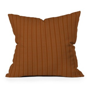 16"x16" Deny Designs Little Arrow Design Co Vert Triple Dash Ginger Square Outdoor Throw Pillow Orange - 1 of 4