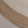 Maxax Jute Hand Braided Zigzag Stitch Natural Fibers Farmhouse Style Area Rug For Dining Room Living Room Kitchen, Off White/Natural - 2 of 4