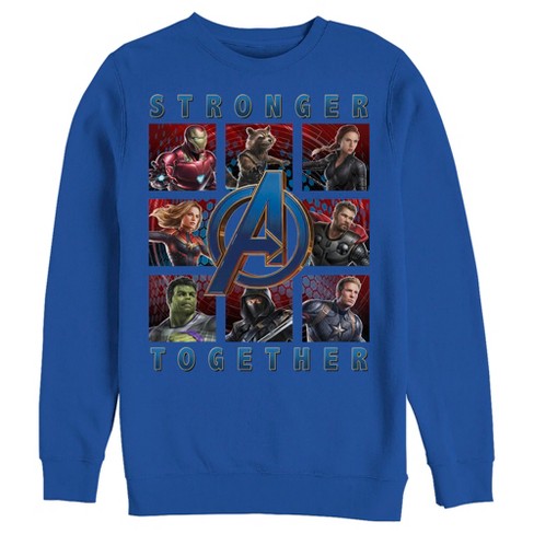 Men s Marvel Avengers Endgame Stronger Together Sweatshirt Royal Blue 2X Large