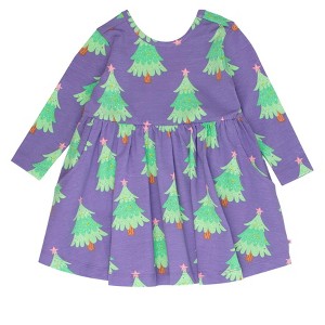 RuffleButts Baby Girls Long Sleeve Twirl Dress - 1 of 4