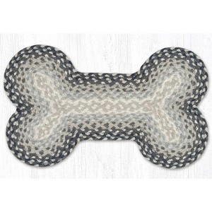 Earth Rugs Gray, Sand & Ivory Medium Dog Bone Braided Pet Tread – Handcrafted Jute, 13" x 22" - 1 of 3