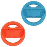 Gamefitz Nintendo Switch 2 Piece Joy-Con Steering Wheel Grip Set in Red and Blue