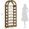 Tribesigns 70.9-Inch Tall Arched Shoe Rack, 8-Tier Open Shoe Cabinet for 20-24 Pairs, for Living Room, Apartments, Entryway, Hallway, Light Brown - 2 of 4