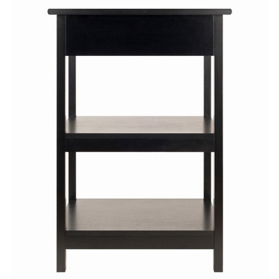 Winsome Black Composite Wood Printer Stand with Drawer and Shelves