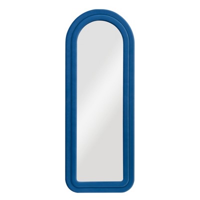 Beautyolove 24 in. W x 63 in. H Irregular Blue Flannel Wrapped Wood Framed Full Length Floor Mirror Wall Mounted or Leaning Mirror