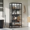 FUFU&GAGA FUFU&GAGA70.9“H Bookshelf Bookcase Display Curio Cabinet Pantry Tempered Glass Showcase Cabinet for Living Room Metal, Wood & LED - 4 of 4