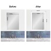 Amanti Art Mirror Makeover Bathroom Mirror Frame Border Kit - Fully Assembled Peel and Stick Frame - Mirror NOT Included - Cabinet White Narrow Trim - 4 of 4