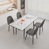 5-Piece Extendable Dining Set with Rectangle Kitchen Table and 4 Suede Armless Chairs - 2 of 4