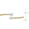EVERLY JEWELRY | Two-Tone Silver 7-7.5mm Cultured Fw Pearl & 1/10 CT TGW Cubic Zirconia Weave Bangle, 8 inc - 2 of 4