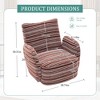 360° Swivel Leisure Chair, Boucle Fabric Striped Armchair with Metal Base, Modern Accent Chair Single Sofa - ModernLuxe - 3 of 4
