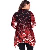 Women's Plus Size 3/4 Sleeve Printed Sigrid Tunic Top - White Mark - 2 of 3
