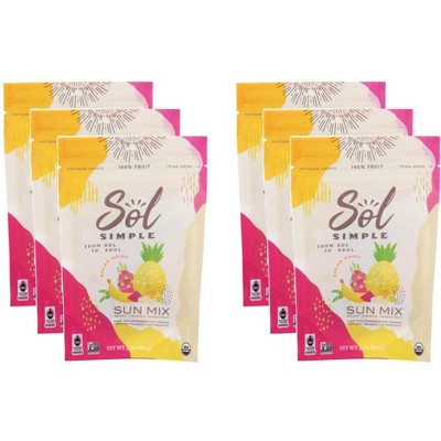 Sol Simple Sun Mix Dried Fruit Organic - Pack of 6 - 3 oz