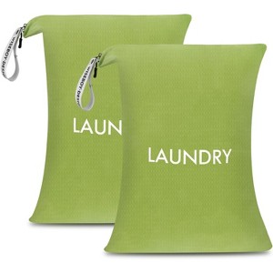 2 Pack Travel Laundry Bags, Washable Nylon Wet Dry Bags for Dirty Clothes, Swimsuits & Workout Gear - 1 of 4